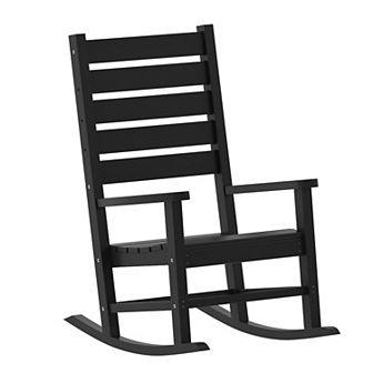 Emma and Oliver Set of 2 Classic Outdoor All-Weather Rocking Chairs