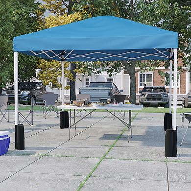 Emma and Oliver Outdoor Event/Tailgate Tent Set with Pop Up Event Canopy and Wheeled Case and Bi-Fold Table with Carrying Handle
