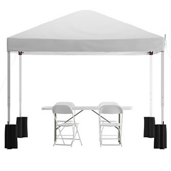 Emma And Oliver Outdoor Event/tailgate Tent Set With Pop Up Event Canopy And Bi-fold Table