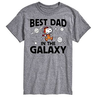 Big & Tall Peanuts Best Dad In Galaxy Snoopy Graphic Tee