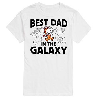 Big & Tall Peanuts Best Dad In Galaxy Snoopy Graphic Tee