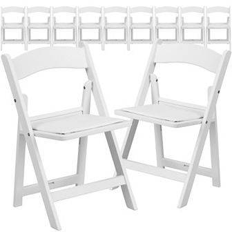 Emma and Oliver 11 Pack Kids Resin Folding Chair with Vinyl Padded Seat