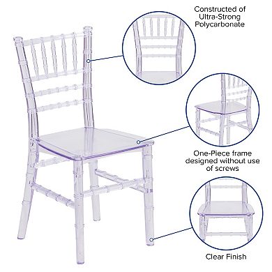 Emma and Oliver 10PK Indoor/Outdoor Child's Resin Chiavari for Home or Home Based Business