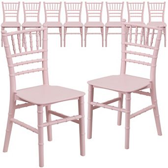 Emma and Oliver 10 pk Indoor/Outdoor Child's Resin Chiavari for Home or Home Based Business