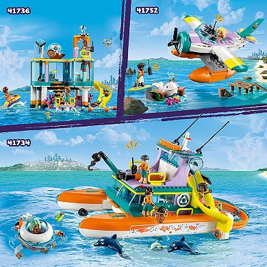 LEGO Friends Sea Rescue Boat Dolphin Building Toy 41734 (717 Pieces)