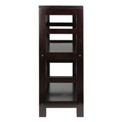 29” Espresso Black Storage Shelf or Bookcase with Two Tier Wide