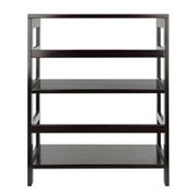 29” Espresso Black Storage Shelf or Bookcase with Two Tier Wide