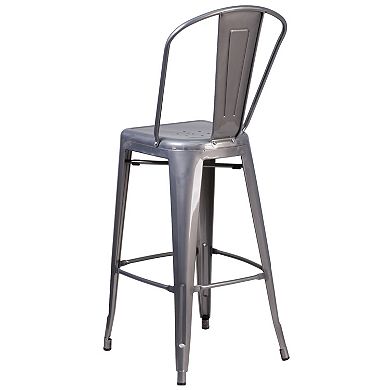 Emma and Oliver 4 Pack 30'' High Indoor Barstool with Back