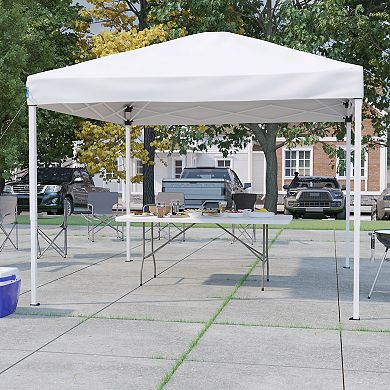 Emma and Oliver Outdoor Event/Tailgate Tent Set with Pop Up Event Canopy and Carry Bag and Bi-Fold Table with Carrying Handle
