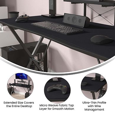 Emma and Oliver Tyr Mega Size PC Gaming Mouse Pad with Micro Weave Cloth Surface, Anti-Slip Rubber Backing and Cable Management