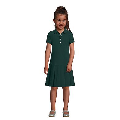 Girls 2-16 Lands' End Short Sleeve Mesh Pleated Polo Dress School Uniform