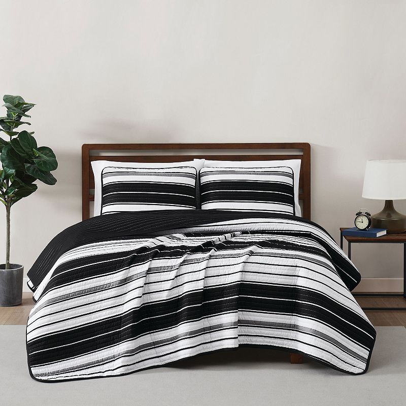 Truly Soft Brentwood Stripe Quilt Set with Sham, Multicolor, Twin