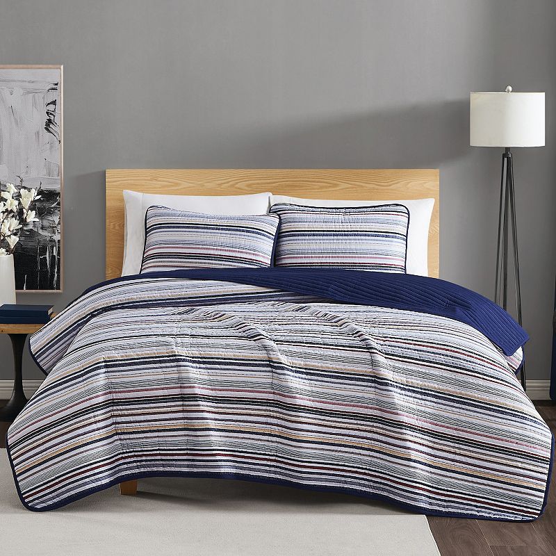 Truly Soft Teagan Stripe Stripe Quilt Set with Sham, Multicolor, Full/Queen