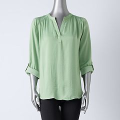 Womens Green 3/4 Sleeve Shirts & Blouses - Tops, Clothing | Kohl's