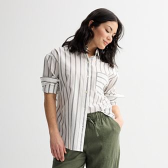 Women's Sonoma Goods For Life® Oversized Boyfriend Shirt