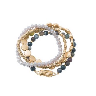 Sonoma Goods For Life® Gold Tone Faux Stone Beaded 4-Pack Stretch Bracelets Set