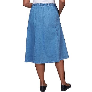 Women's Alfred Dunner Paneled Midi Denim Skirt