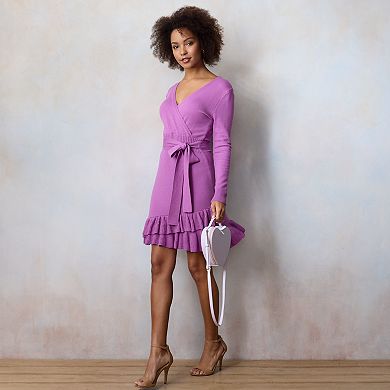 Women's LC Lauren Conrad Sweater Faux-Wrap Mini Dress