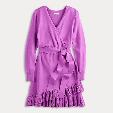 Women's LC Lauren Conrad Sweater Faux-Wrap Mini Dress