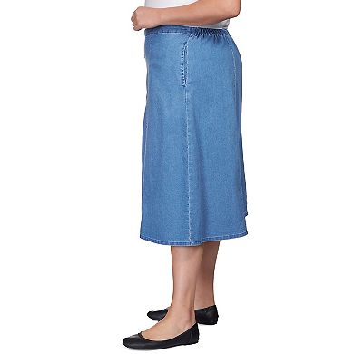 Plus Size Alfred Dunner Paneled Full Length Denim Skirt