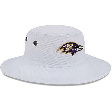 Men's New Era White Baltimore Ravens 2023 NFL Training Camp Panama Bucket Hat