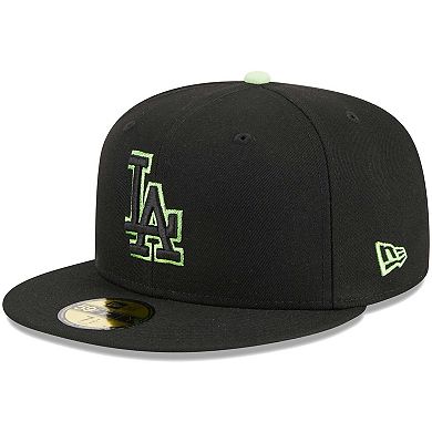 Men's New Era Black Los Angeles Dodgers Pastel Undervisor 59FIFTY ...