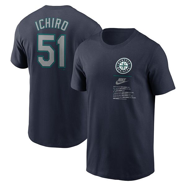 Men's Nike Ichiro Suzuki Teal Seattle Mariners Legend Name & Number TShirt