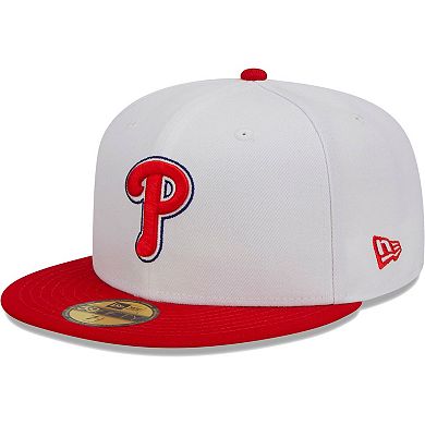 Men's New Era White/Red Philadelphia Phillies Optic 59FIFTY Fitted Hat