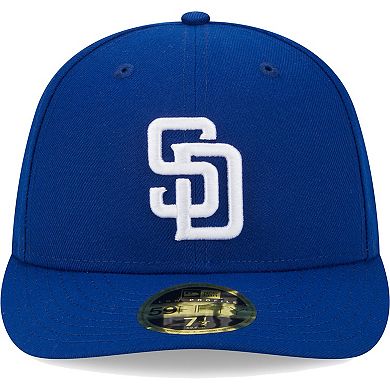 Men's New Era Royal San Diego Padres White LogoÂ Low Profile 59FIFTY Fitted Hat