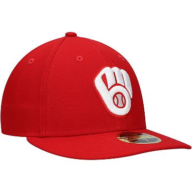 Men's New Era Scarlet Milwaukee Brewers Low Profile 59FIFTY Fitted Hat