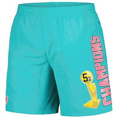 Men's Mitchell & Ness Teal San Antonio Spurs 5x Champions Heritage Shorts