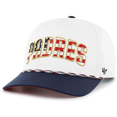 Men's '47 White San Diego Padres Flag Script Hitch Snapback Hat