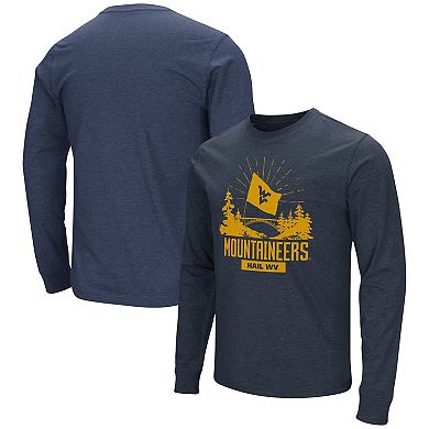 Men's Colosseum  Navy West Virginia Mountaineers Fan Long Sleeve T-Shirt