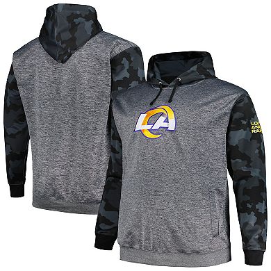 Men's Fanatics Branded Heather Charcoal Los Angeles Rams Big & Tall Camo Pullover Hoodie