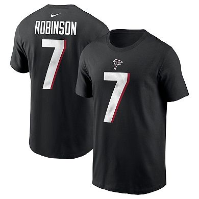 Men's Nike Bijan Robinson Black Atlanta Falcons 2023 NFL Draft First Round Pick Player Name & Number T-Shirt
