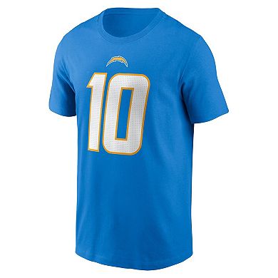 Men's Nike Justin Herbert Powder Blue Los Angeles Chargers Player Name & Number T-Shirt