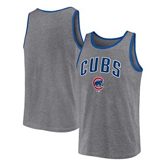 Men's Fanatics Branded Heather Gray Chicago Cubs Primary Tank Top