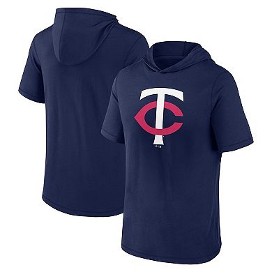 Men's Fanatics Branded Navy Minnesota Twins Short Sleeve Hoodie T-Shirt