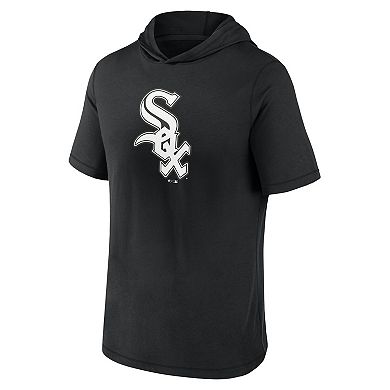 Men's Fanatics Branded Black Chicago White Sox Short Sleeve Hoodie T-Shirt