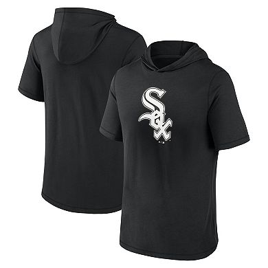 Men's Fanatics Branded Black Chicago White Sox Short Sleeve Hoodie T-Shirt