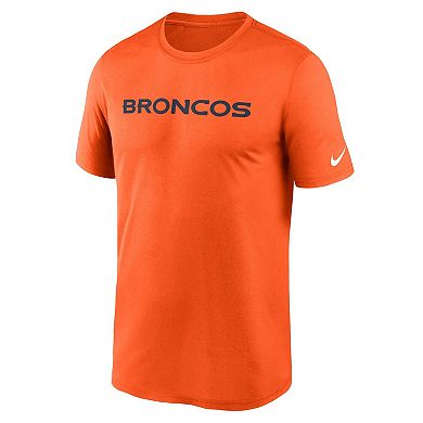 Men's Nike Orange Denver Broncos Legend Wordmark Performance T-Shirt