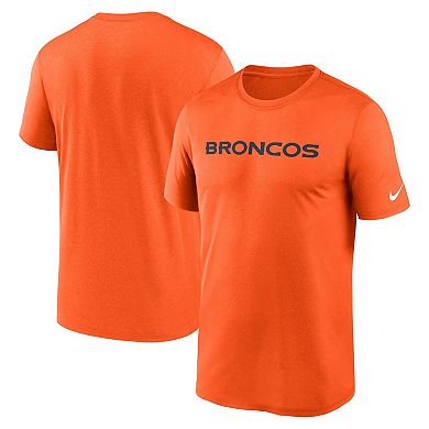 Men's Nike Orange Denver Broncos Legend Wordmark Performance T-Shirt
