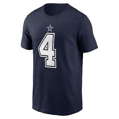 Men's Nike Dak Prescott Navy Dallas Cowboys Player Name & Number T-Shirt