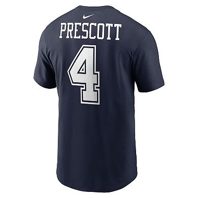 Men's Nike Dak Prescott Navy Dallas Cowboys Player Name & Number T-Shirt