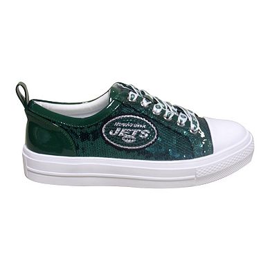 Women's Cuce Green New York Jets Team Sequin Sneakers