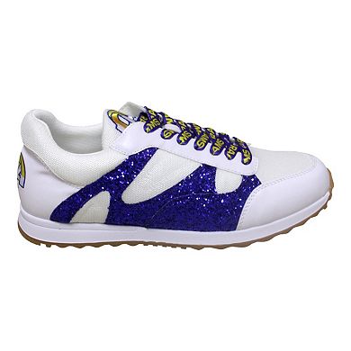 Women's Cuce White Los Angeles Rams Glitter Sneakers