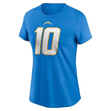 Women's Nike Justin Herbert Powder Blue Los Angeles Chargers Player Name & Number T-Shirt