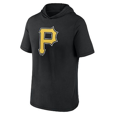 Men's Fanatics Branded Black Pittsburgh Pirates Short Sleeve Hoodie T-Shirt