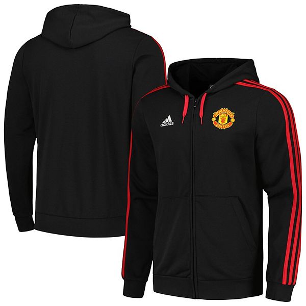 Men's adidas Black Manchester United 2023/24 DNA FullZip Hoodie