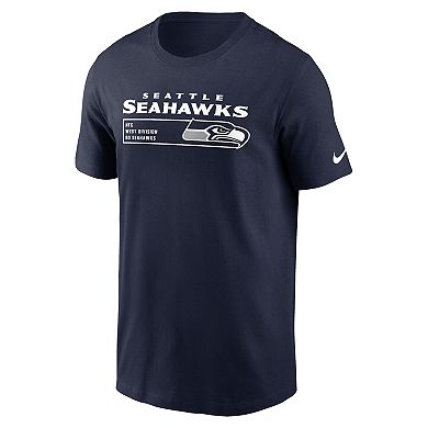 Men's Nike College Navy Seattle Seahawks Division Essential T-Shirt